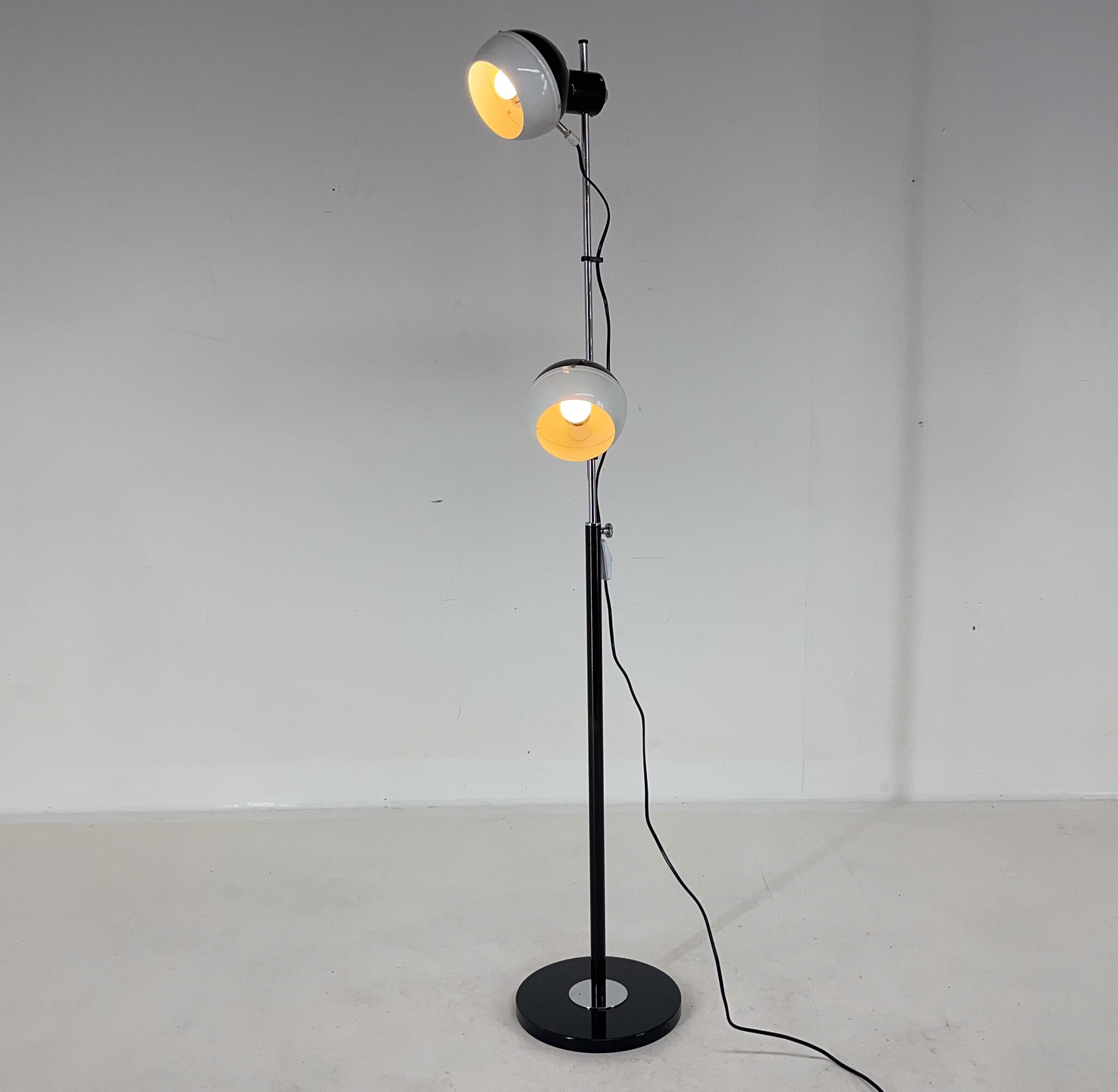 Adjustable Magnetic Floor Lamp, Restored, Czechoslovakia