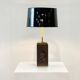 Vintage brass agate table lamp, 1970s