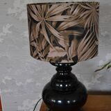 Turned wood lamp