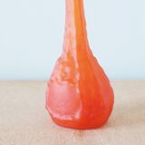 Vase orange en pâte de verre art nouveau