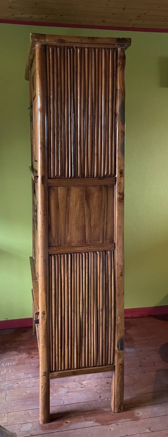 Chinese cabinet made of cypress wood and bamboo