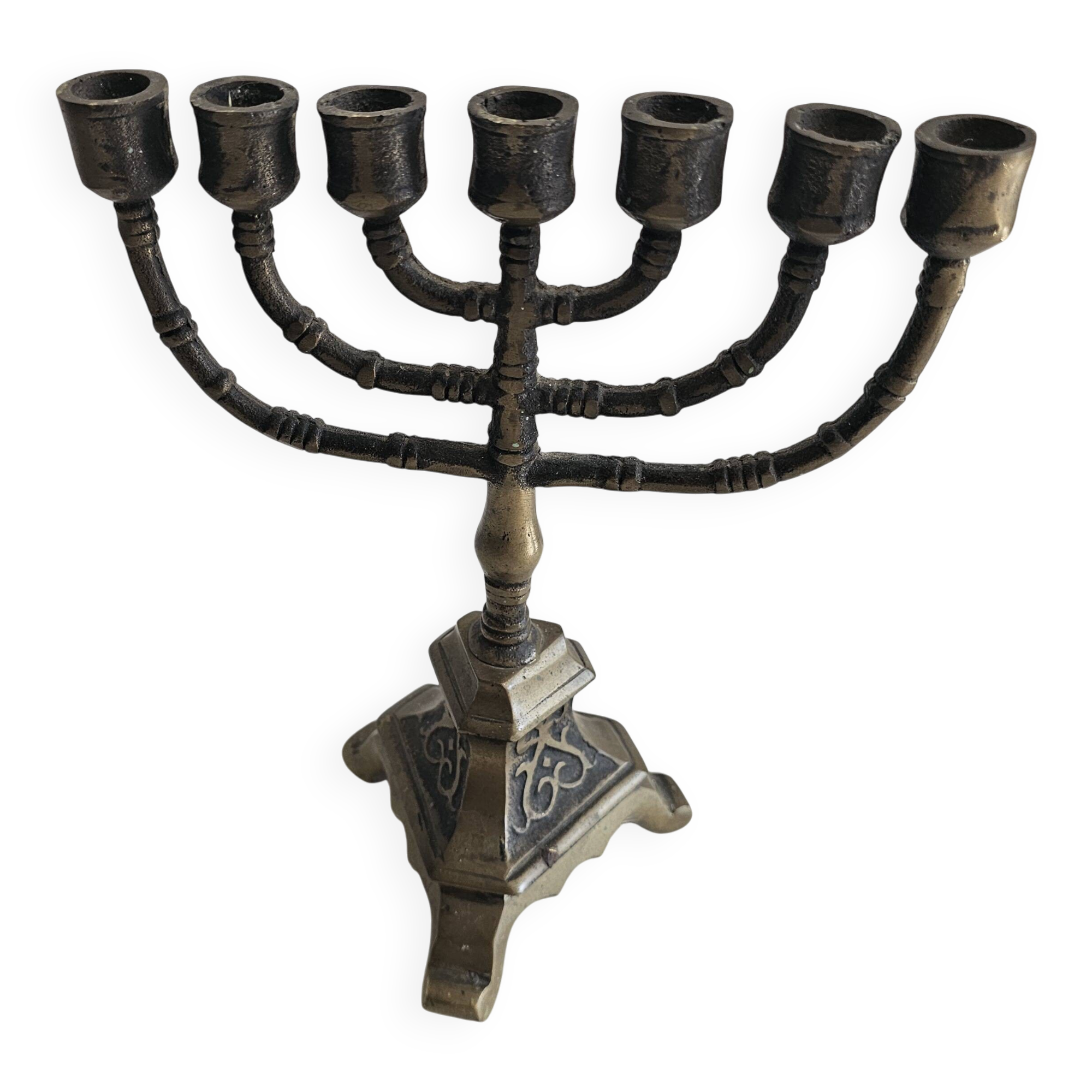 Ancien Chandelier Menorah 7 branches
