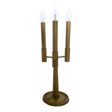 Vintage Three-Arm Brass Table Lamp with a Candelabra Design, Italy