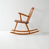 Scandinavian rocking chair 1950s/60s in beech and teak