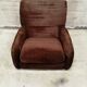 Vintage chocolate velvet armchair 1970 (roset line rock ducaroy)