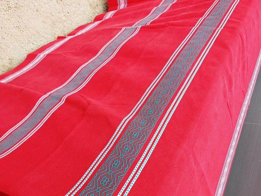 Vintage vermilion Basque tablecloth 180X130