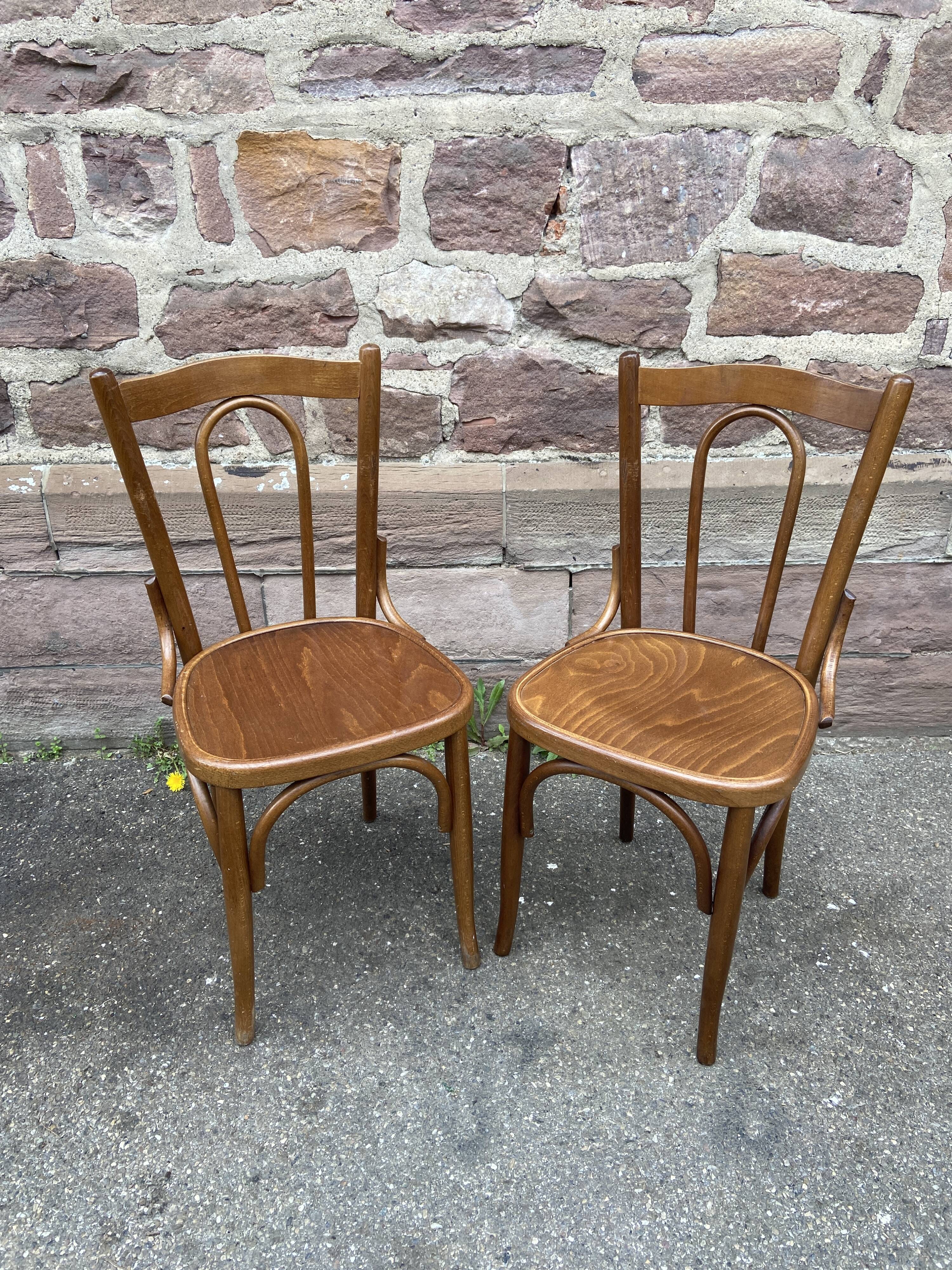Pair of chairs bistrot bentwood vintage