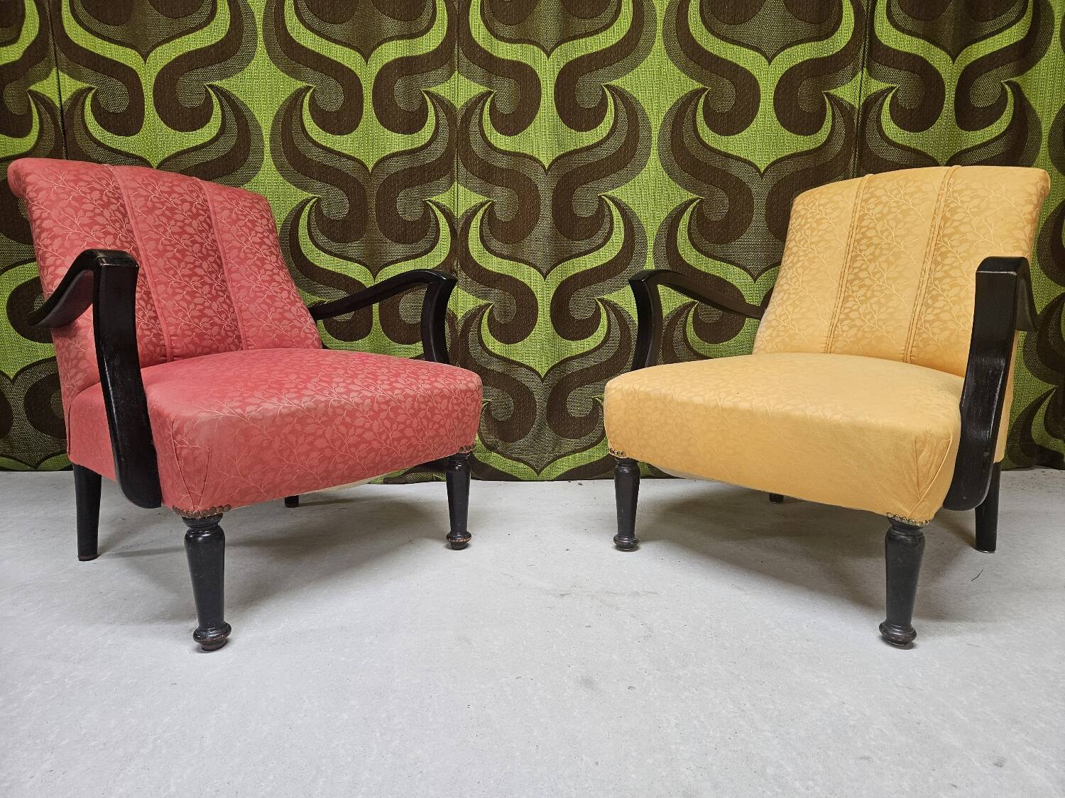 "Art Deco armchair pair 1930"