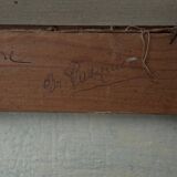 Oil on canvas of Breton farms by Pasquier, early 20th century