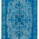 Hand-Knotted Bohemian Turkish 1970s 152 cm x 263 cm Blue Carpet