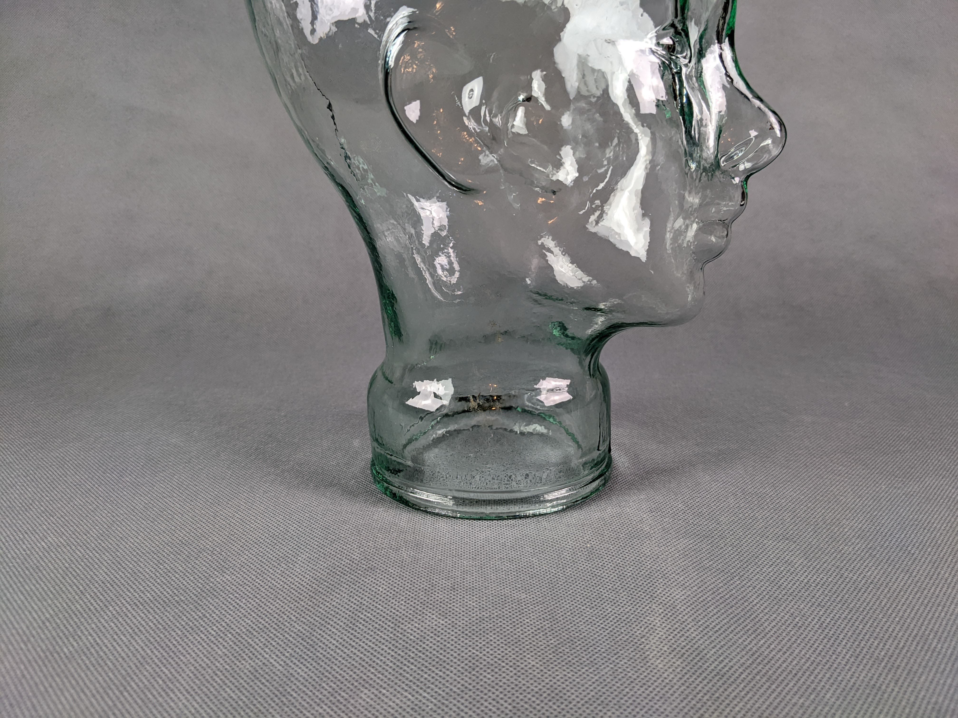 Glass head, hat holder or decoration, 70s-80s
