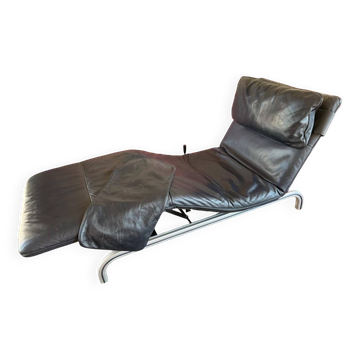 XChaise longue  cuir marron foncé