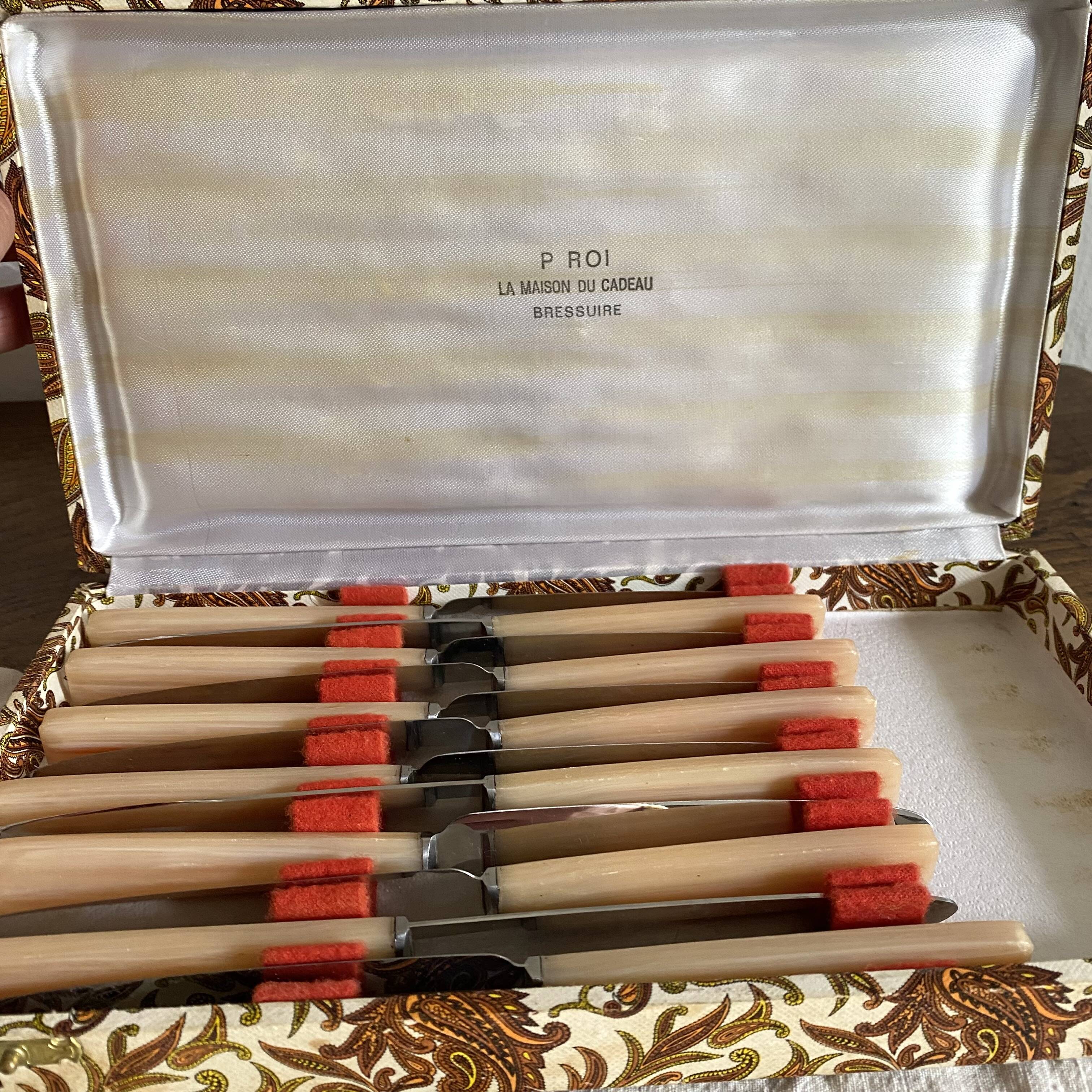 Vintage resin and stainless steel knives