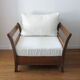 Armchair wood and fabric buckle