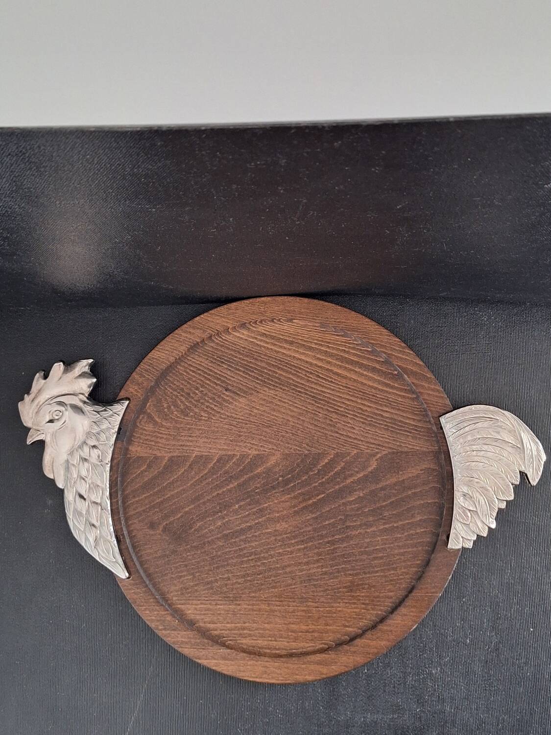 Rooster wood tray 1970