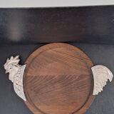 Rooster wood tray 1970