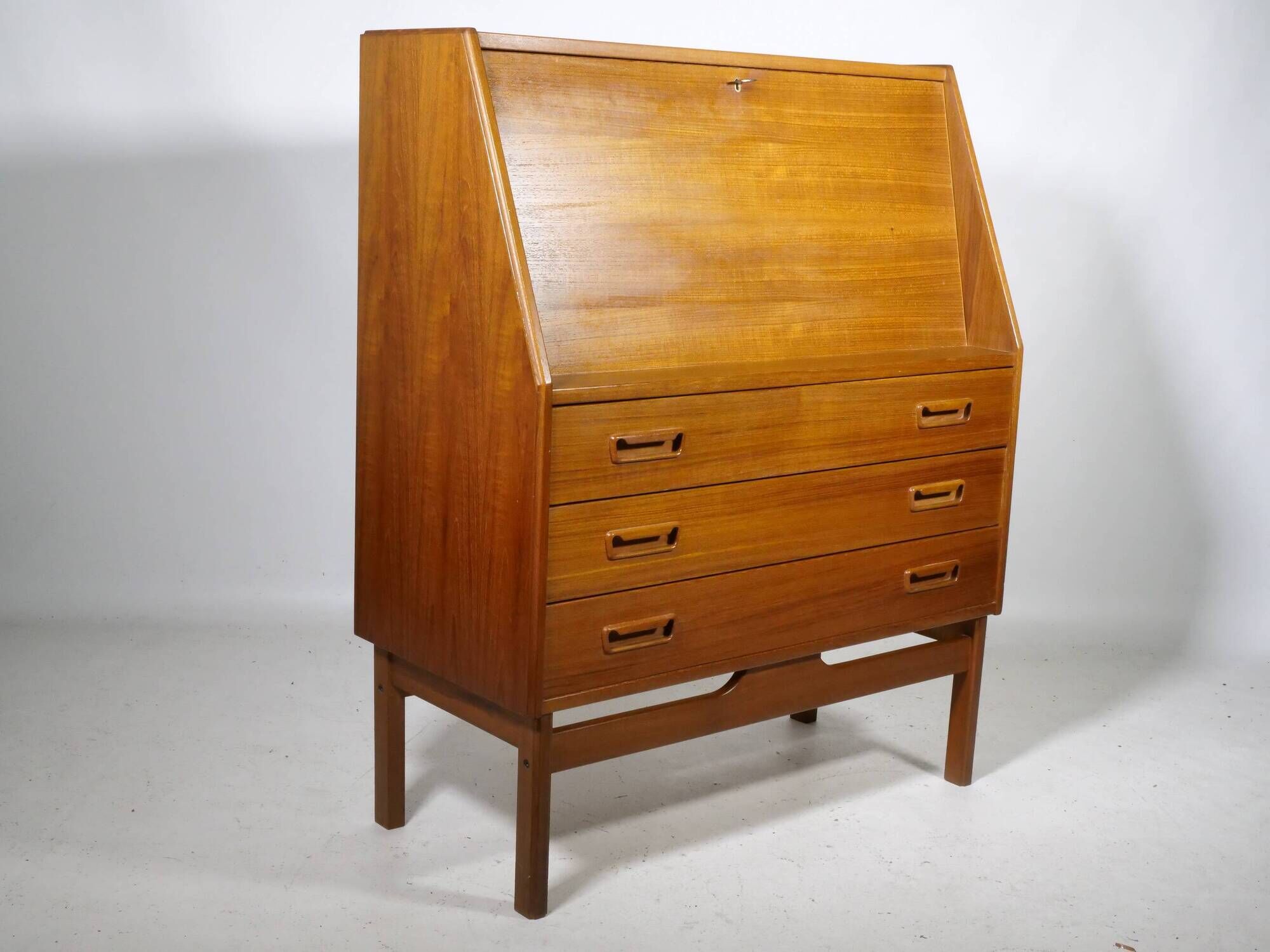 Teak Secretary Desk 1960s Vintage Office Desk Scandinavian Danish Design