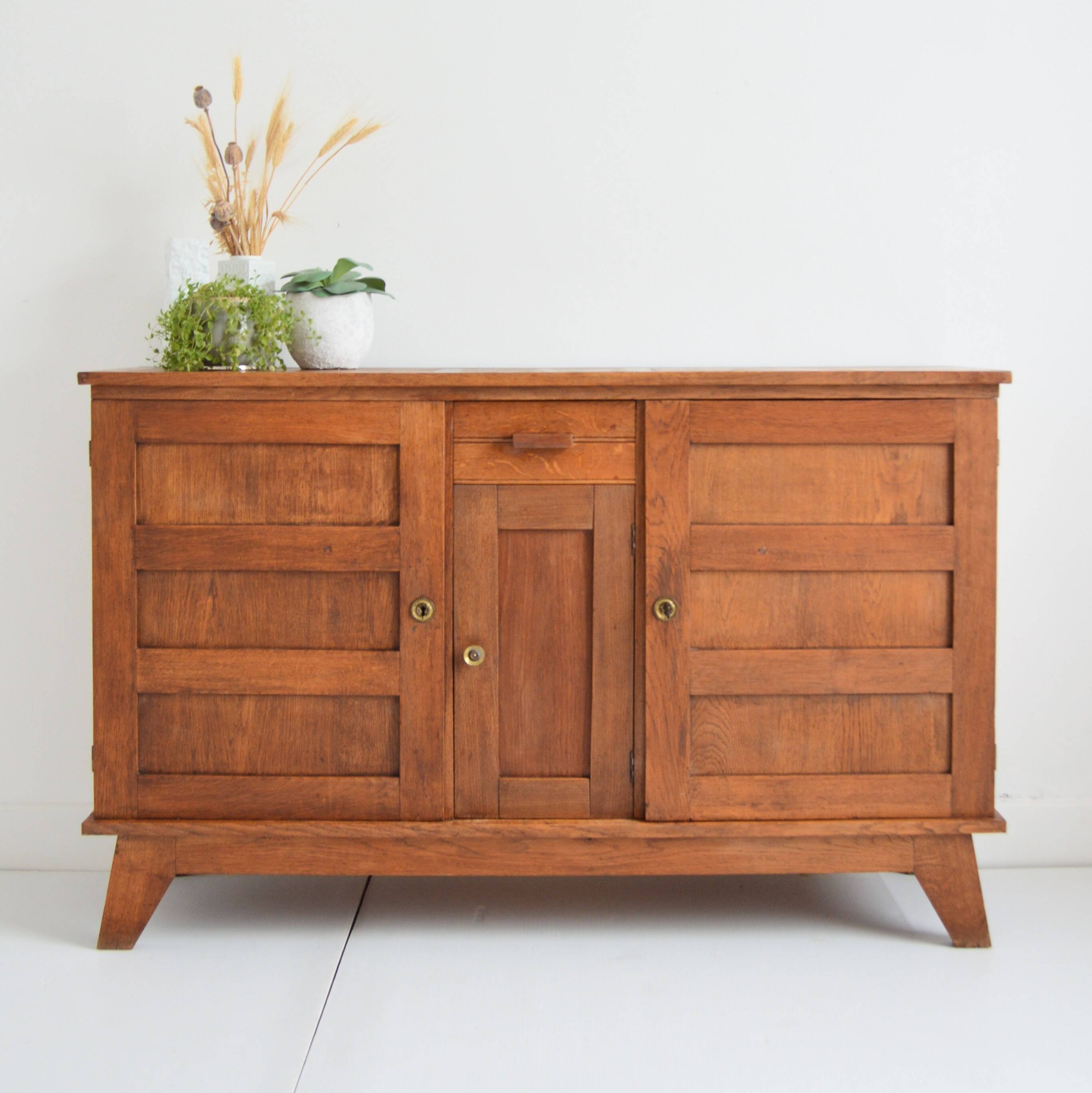 Rare René Gabriel oak sideboard from the 40s / 50s vintage