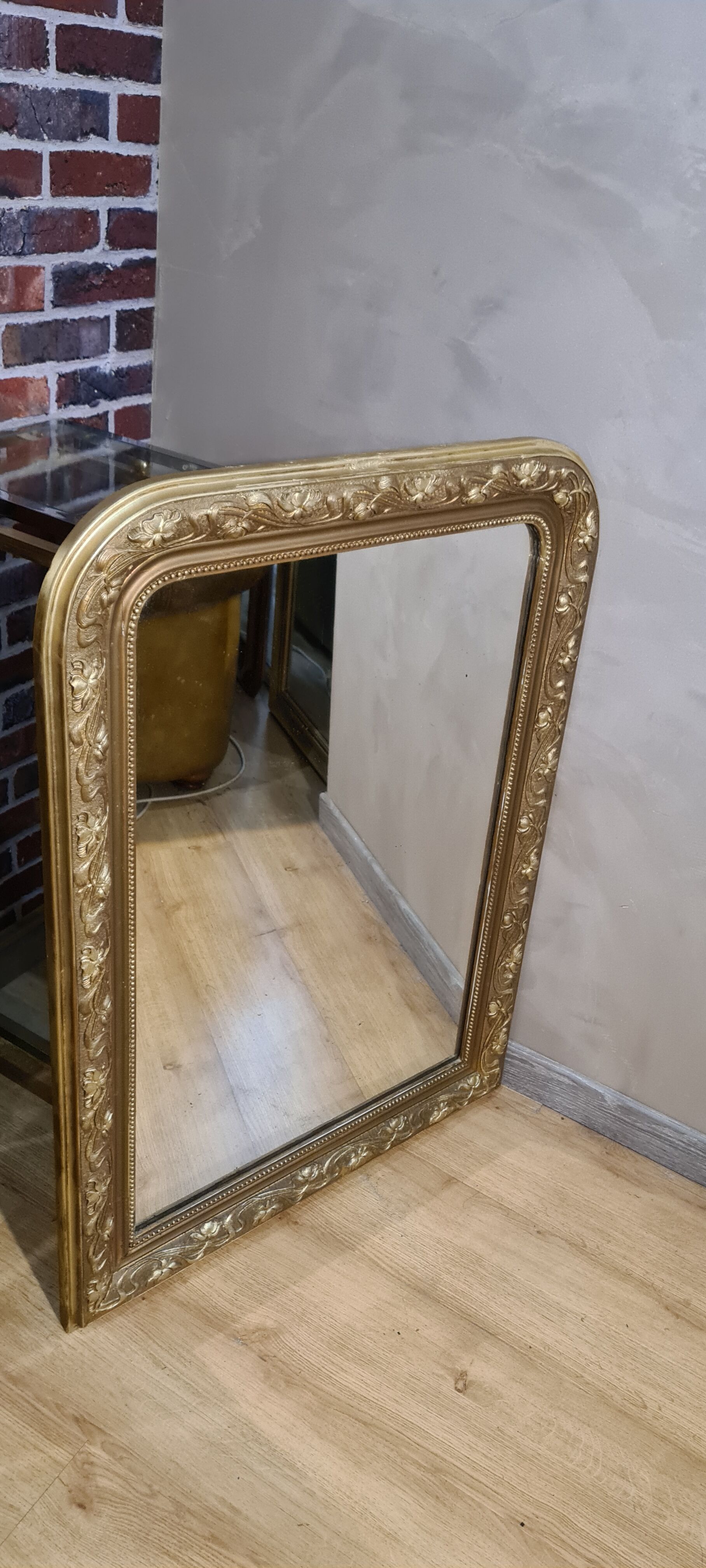 Mirror 1900 louis philippe in gilded wood 103x75cm