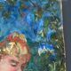 Oil on canvas by Pierre Monteret Three women twentieth