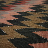 Wool kilim runner rug handwoven red wool rug 99x298cm