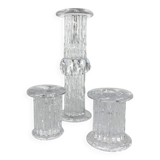 Glass candlesticks, Göran Wärff for Kosta Boda, Sweden, 1970s, set of 3