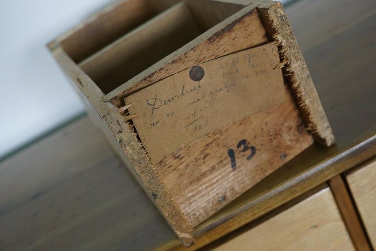 Vintage apothecary furniture in pine Netherlands 1950s