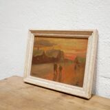 Vintage painting, oil on panel signed J. Arnaud