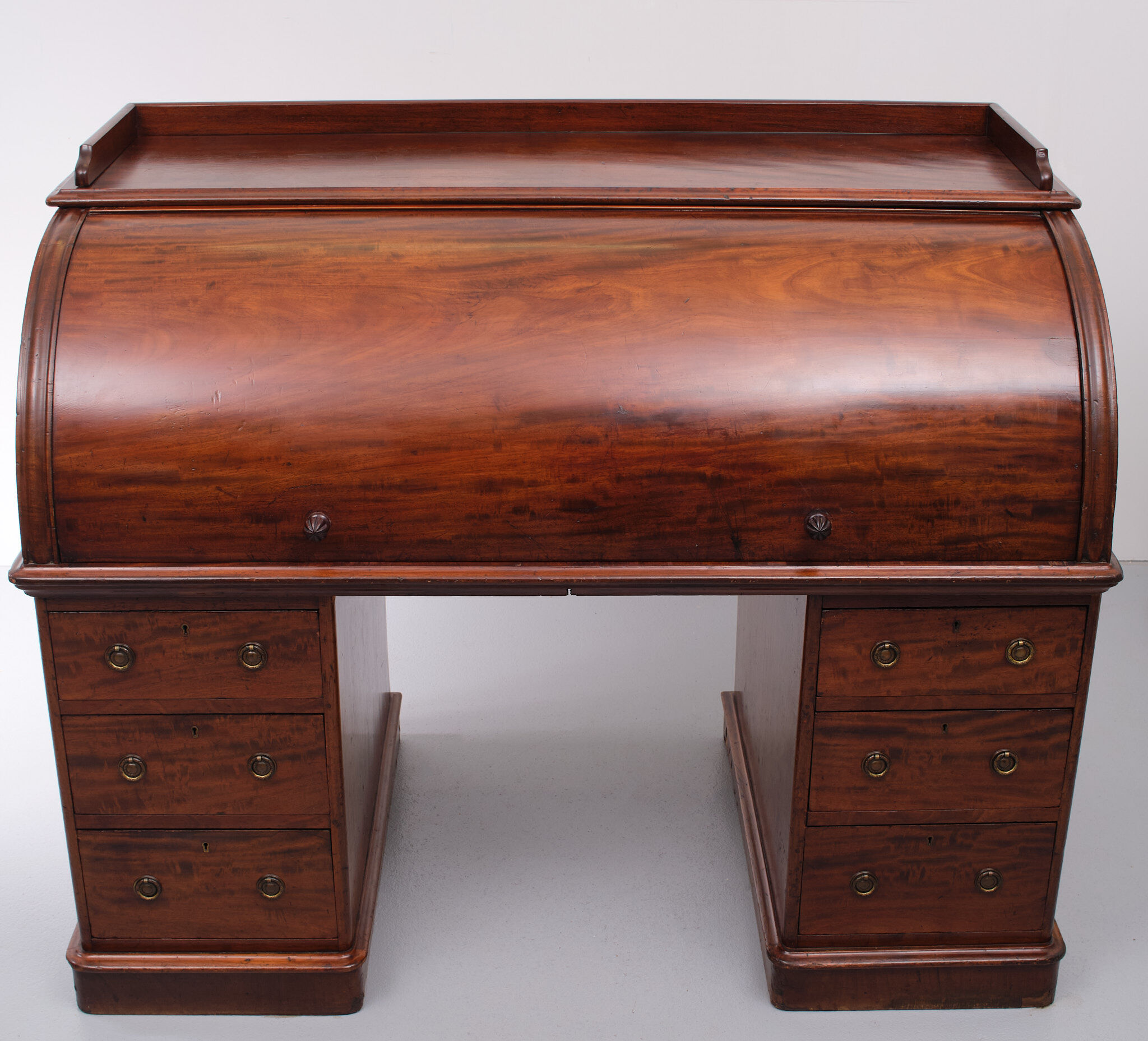 Antique Hobbs & Co. English Roll Top Cylinder Desk