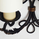 Pair of Wrought Iron Art Deco wall lamps
