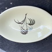 Two serving dishes and a gravy boat model las palmas in fine earthenware salins france vintage