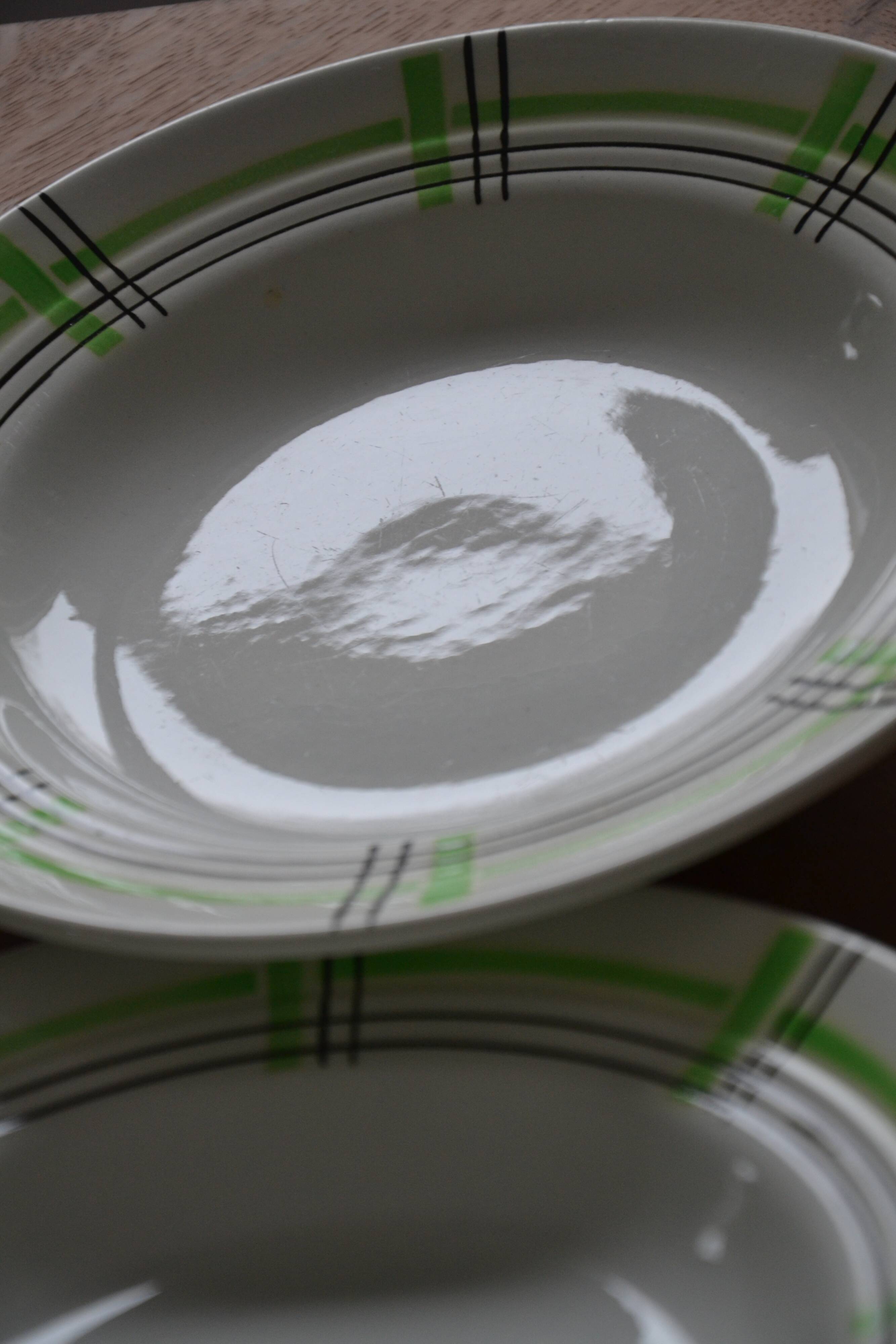 6 Ceranord St Amand deep plates with checks