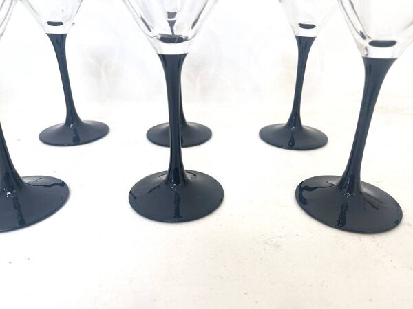 6 verres à cocktail vintage, 1980