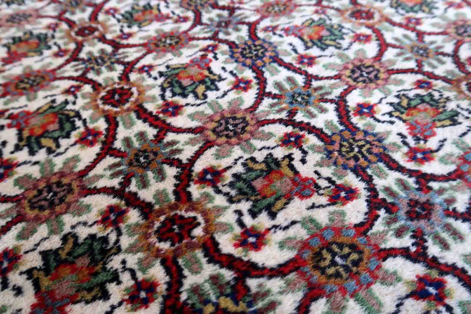 Vintage Indian Mahal handmade carpet 78cm x 125cm 1970s