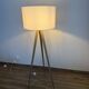 Scandinavian floor lamp - linen and solid wood