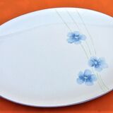 Serving dish by Eléonore Baillet Oval shape Porcelain with floral decoration