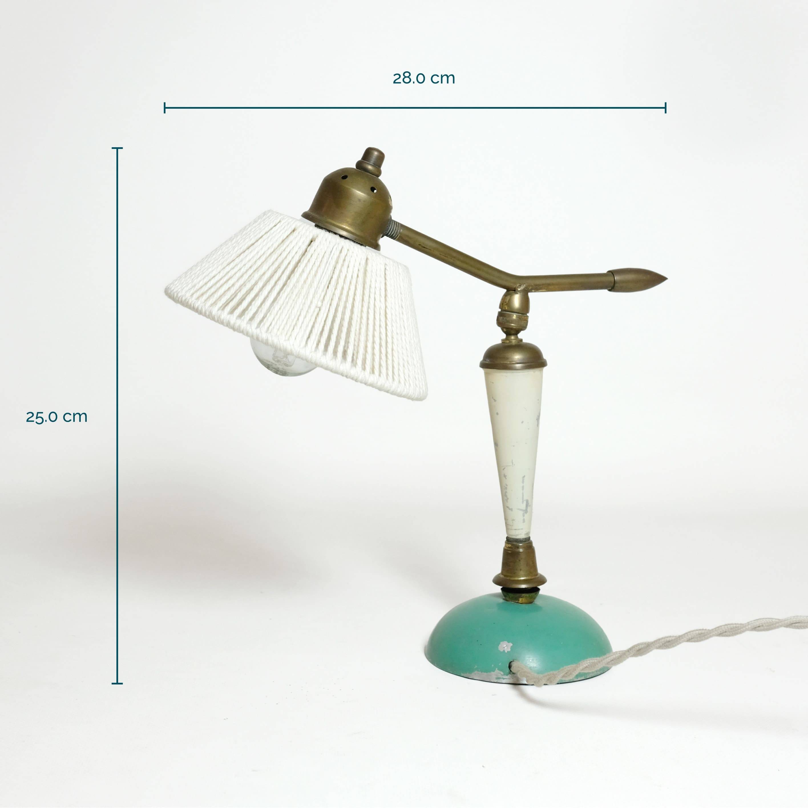 Brass and lacquered metal lamp from the 1950s.