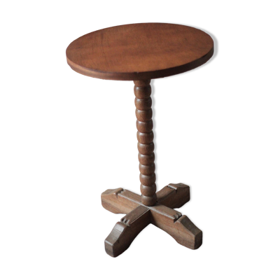 Table d'appoint, guéridon en bois, pied perlé