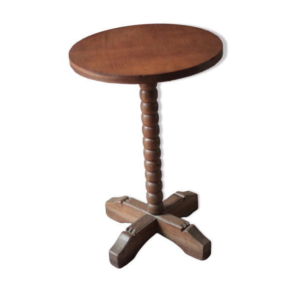 Table d'appoint, guéridon en bois, pied perlé