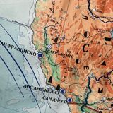 North america usa canada vintage map 1962 linen school map