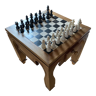 Table de jeu d'échecs en teck clair