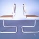 Set of 2 italian white cantilever chairs by Marcel Breuer