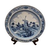 Dutch ceramic Blue Delft Wall Plate With Mill by Royal Goedewaagen, from the 70/80s