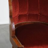 Art Deco “clouds” dining room/side chair with luxurious red upholstery