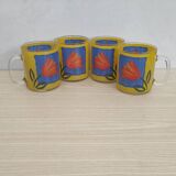 4 luminarc tulip pattern cups