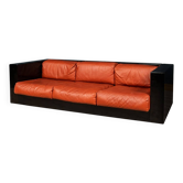 Sofa trois places Saratoga des années 20 par Lella et Massimo Vignelli pour Poltrona Frau