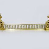 Barre de cheminée, barre de foyer, barre de feux, devant de cheminée en bronze doré
