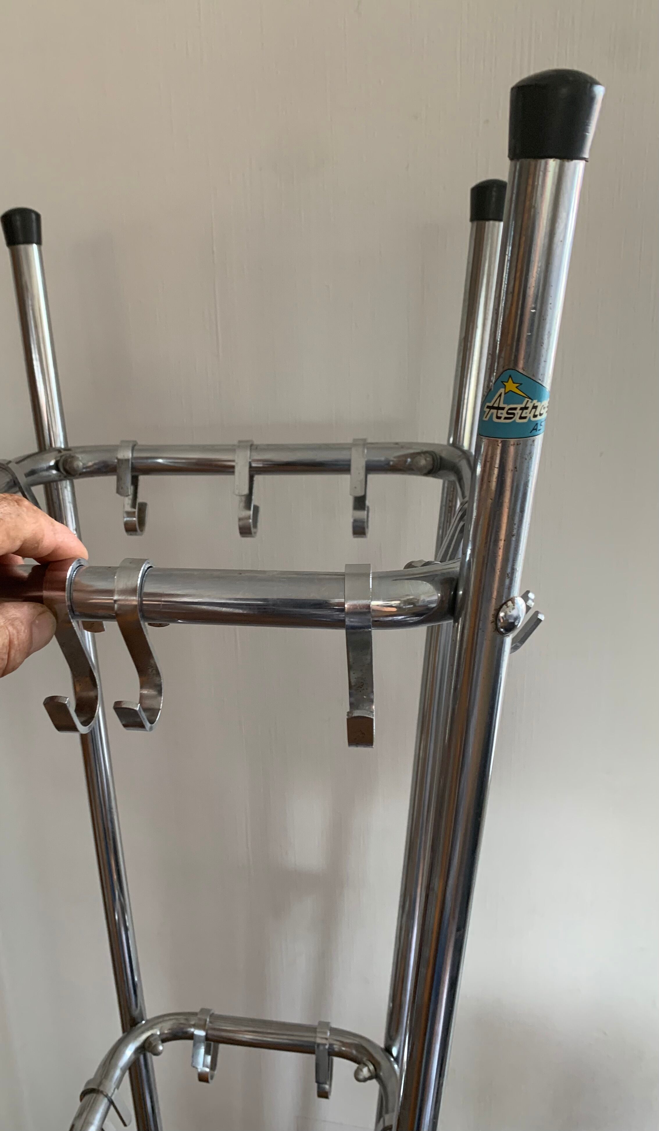 tubular coat rack with hooks " astros astène " 1960s-70s