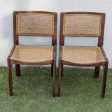 Pair of vintage Baumann caned chairs, Symphonie model