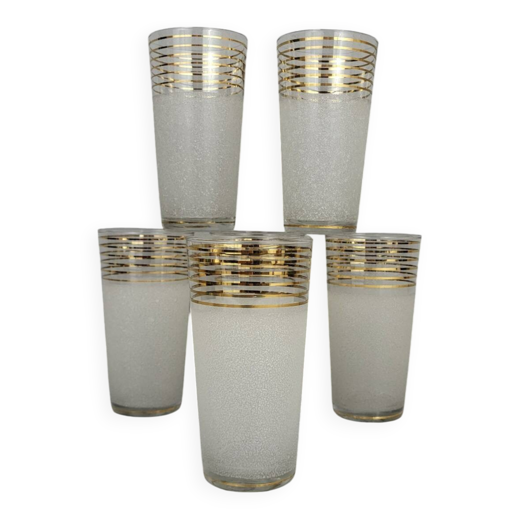 6 verres a eau / orangeade verre givré